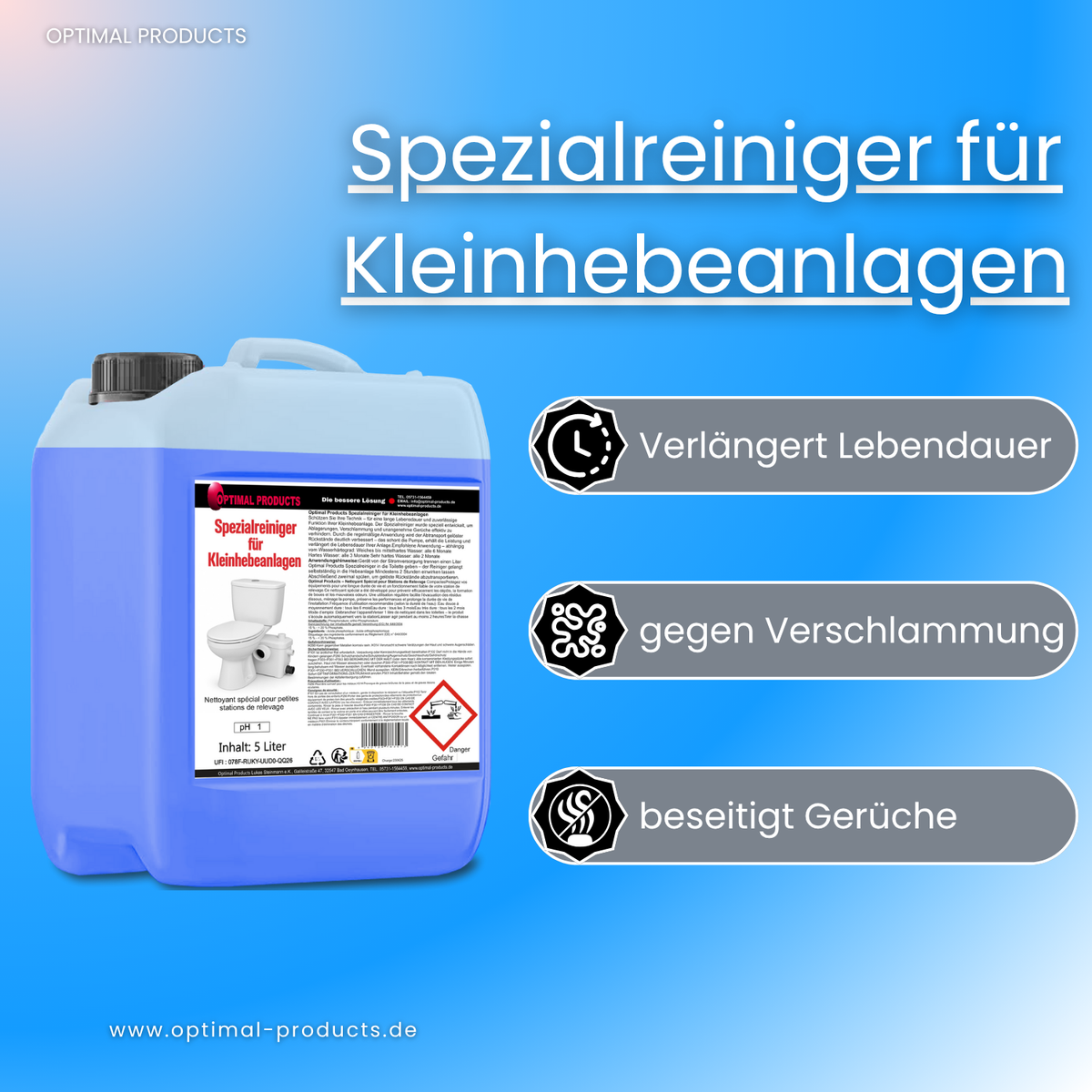 Spezialreiniger für Kleinhebeanlagen